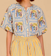 Olivia by Livro Freda Top in la puerta azul - women's blouse