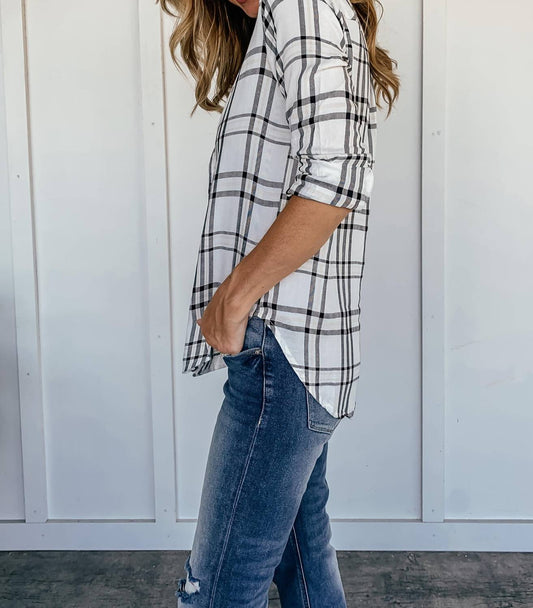 Lure Boutique - Take It Easy Lightweight Plaid Shirt