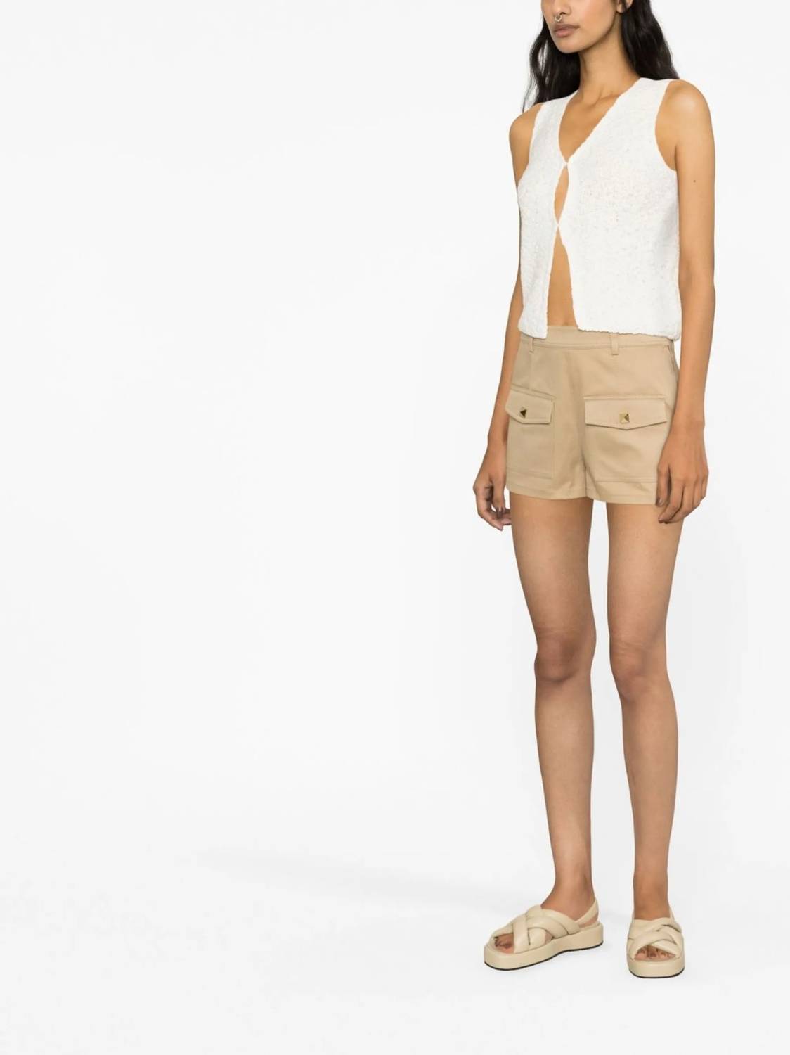 Valentino - Stretch Cotton Low Rise Shorts