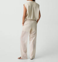 Theory Drawcord Pull-on Pant in sand - women's pants - alternate view
