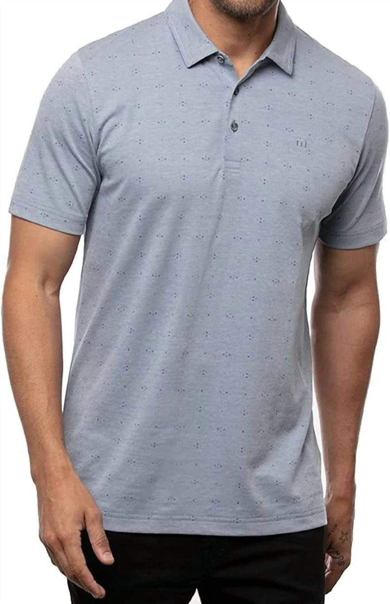 TravisMathew Brew Boys Polo Shirt in heather federal blue - men's shirt