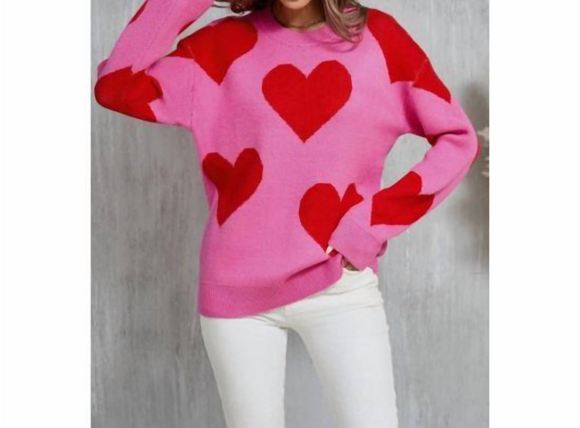 Suhkasana - Heart Knit Sweater Pullover