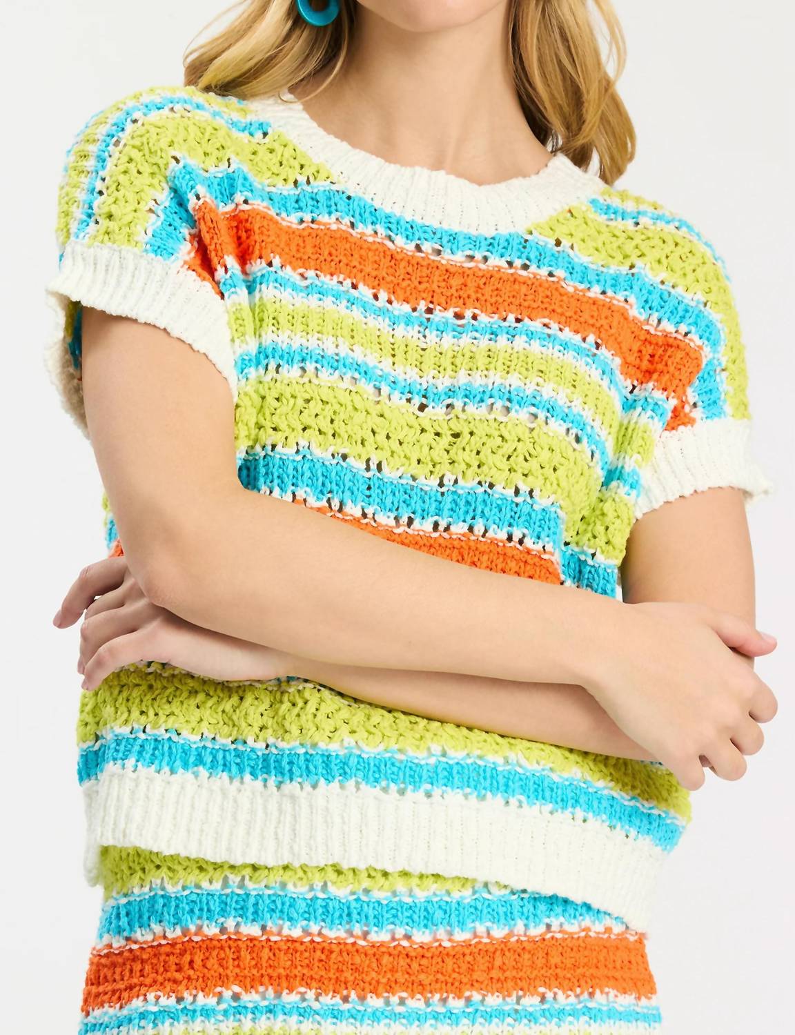 Tyler Boe - Vero Cap Sleeve Stripe Sweater