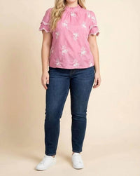 Hayden La - Poppy Ruffled Neck Top