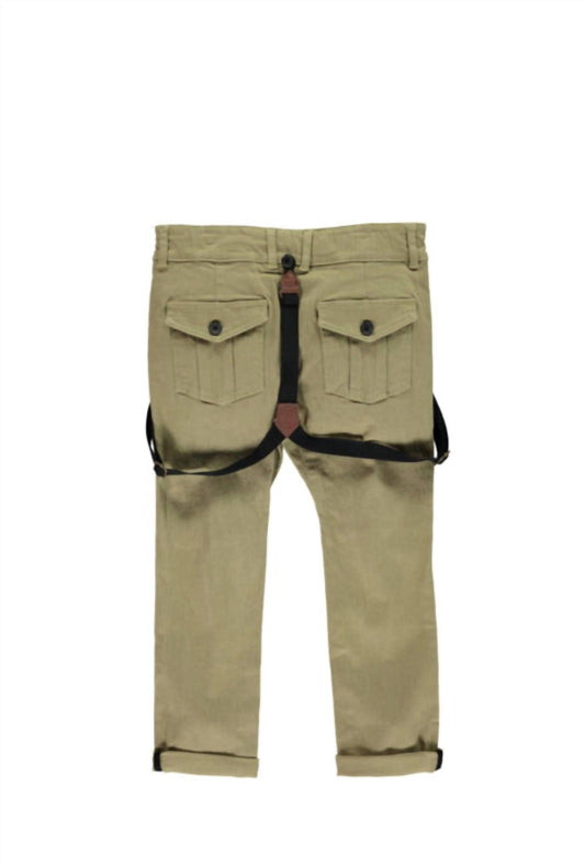 Me & Henry - Boy's Woven Trousers With Removable Suspenders / Braces