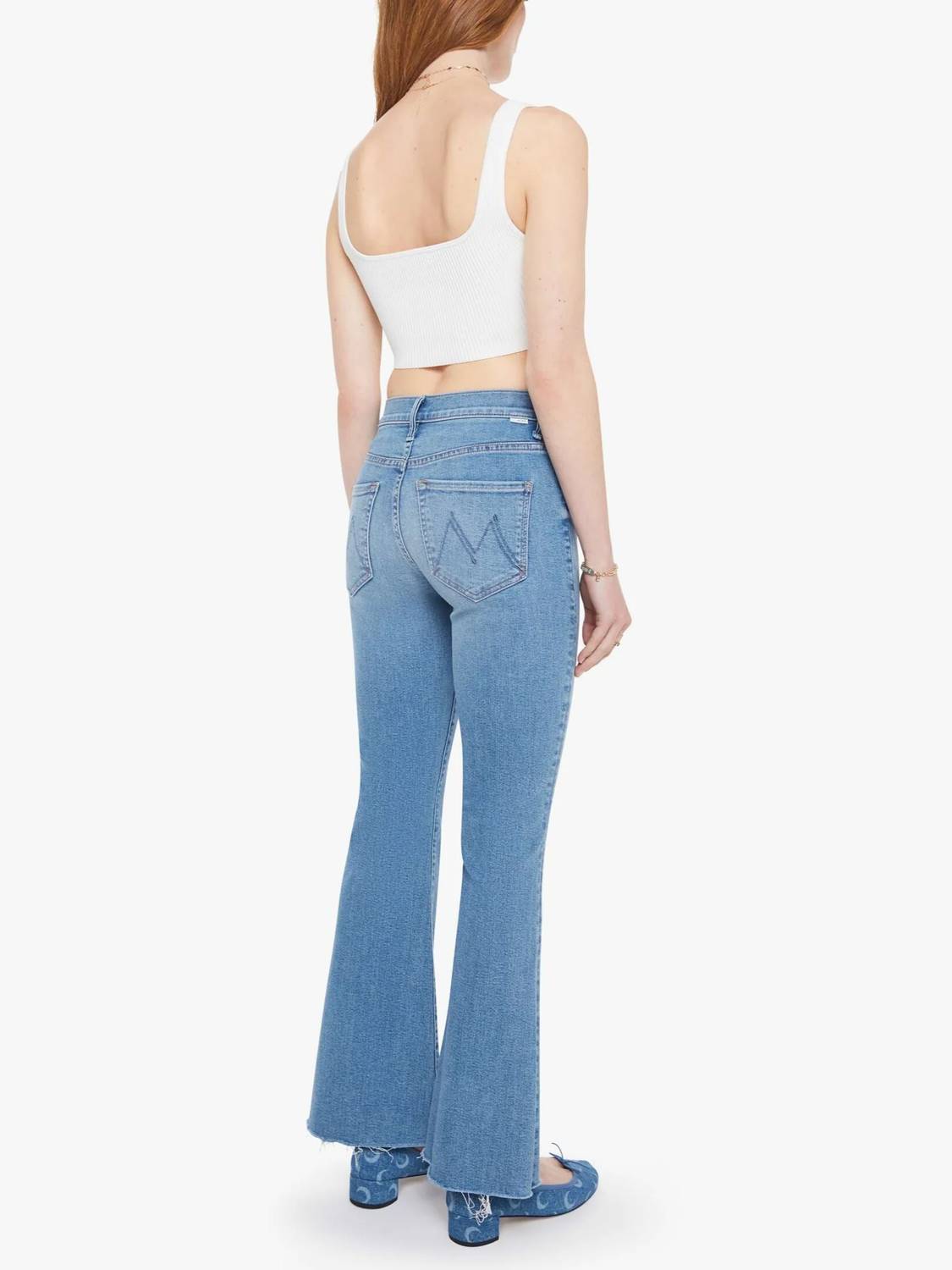 Mother - Weekender Fray Mid Rise Flare Jeans