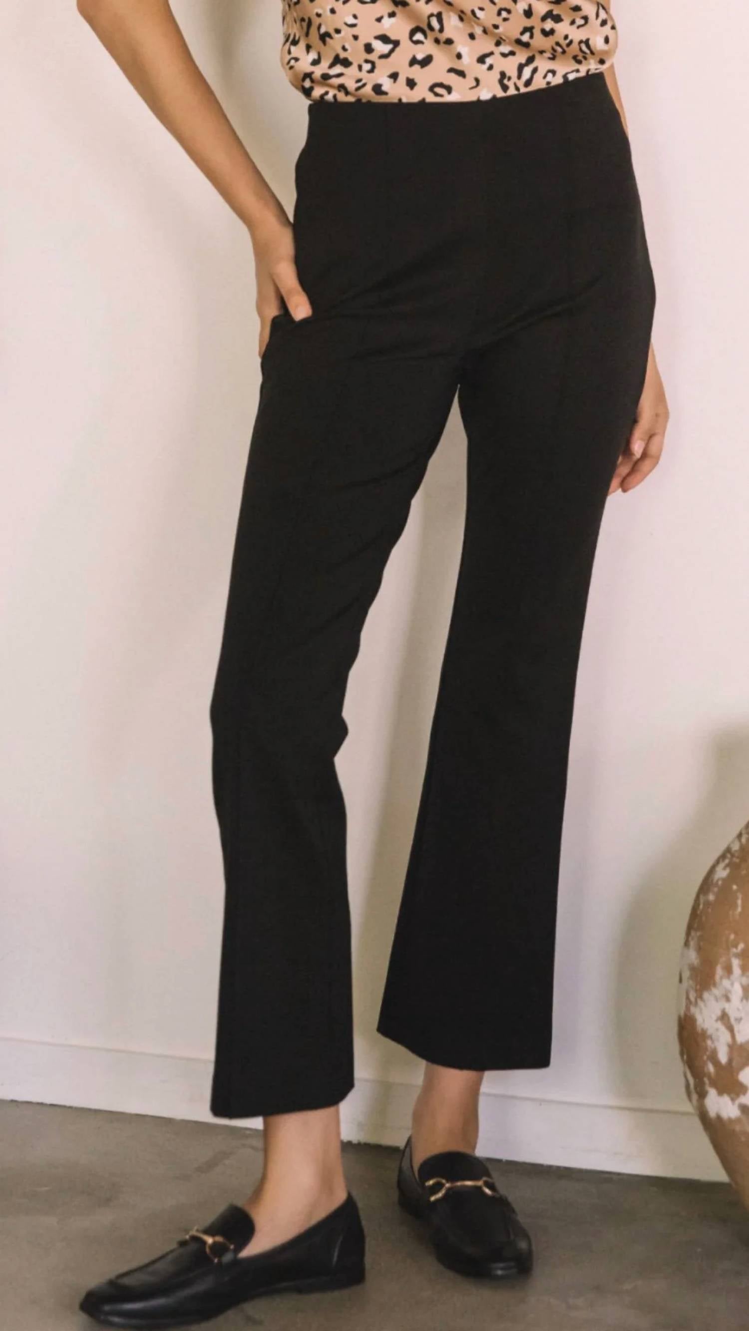 Skies Are Blue - Kick Flare Cropped Dress Pants