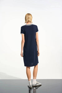 Joseph Ribkoff - Striped Rib Trim A-line Dress
