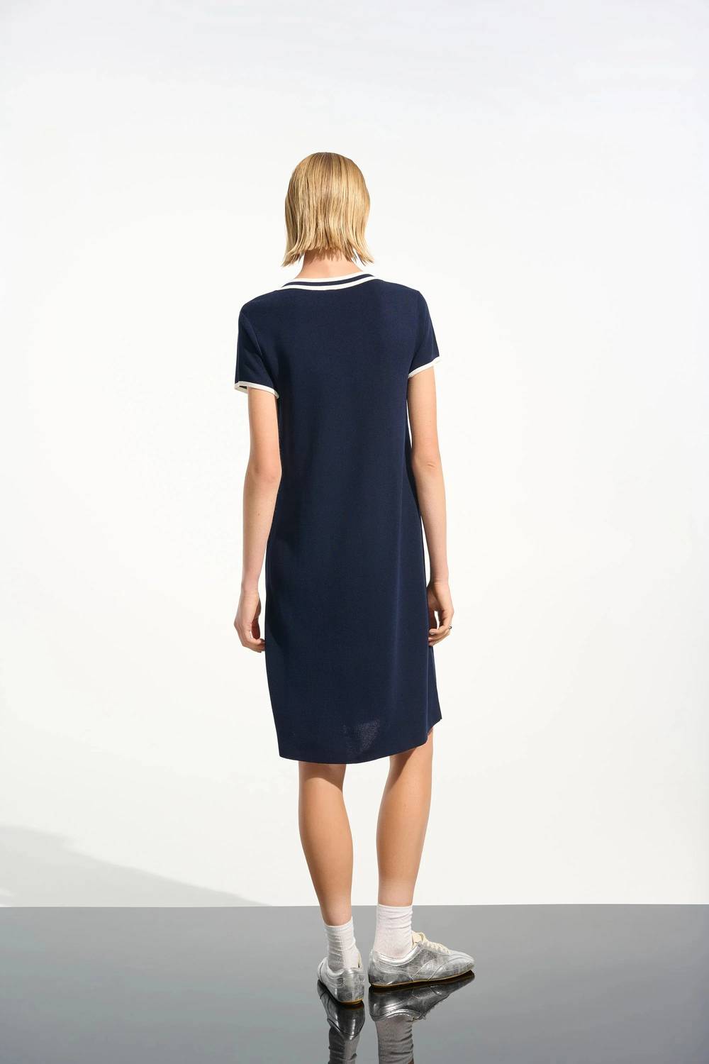 Joseph Ribkoff - Striped Rib Trim A-line Dress