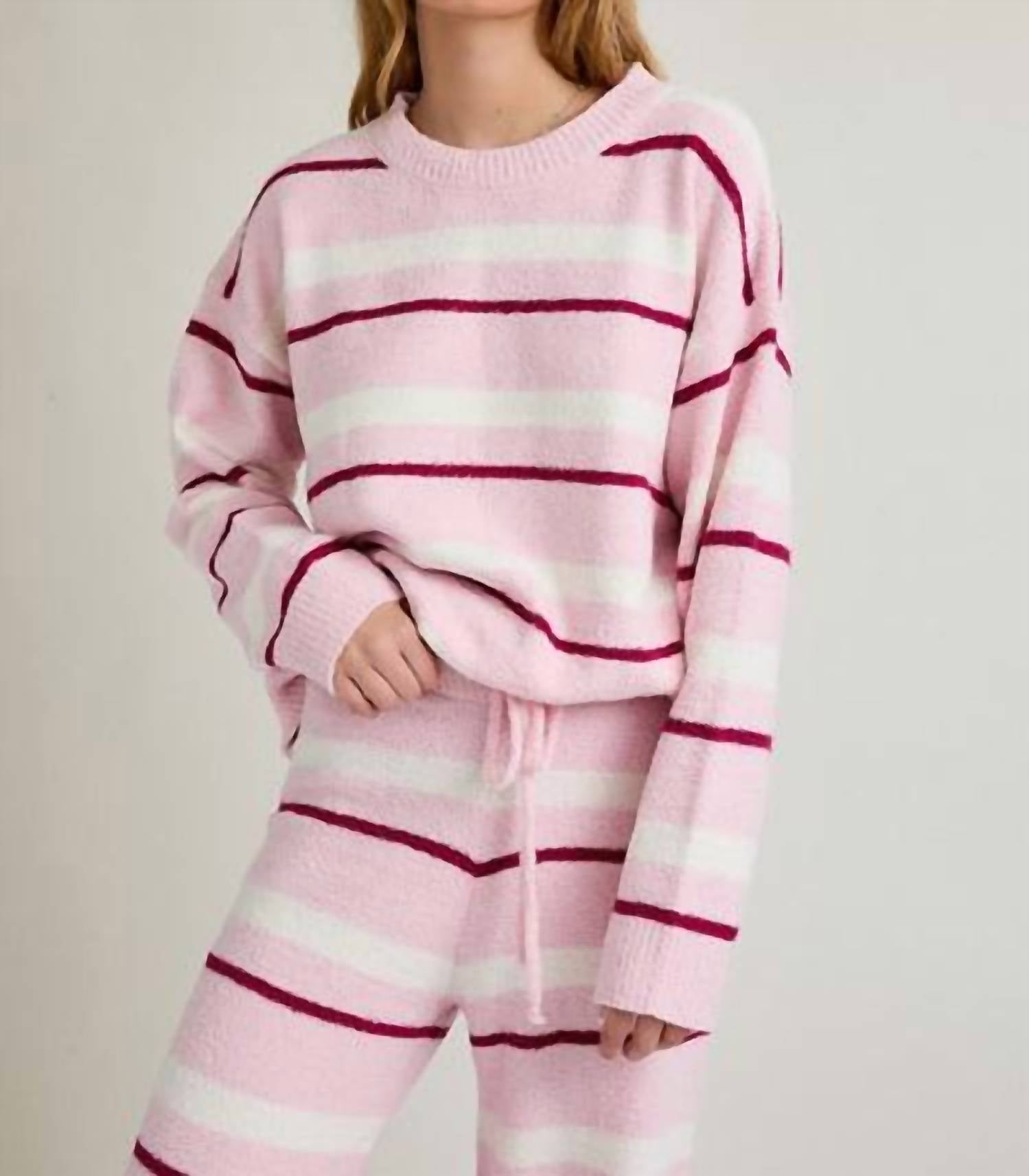 Le Lis - Casual Cool Stripe Sweater Two Piece Set