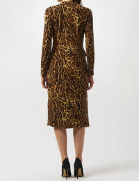 Joseph Ribkoff - Animal Print Faux Wrap Dress