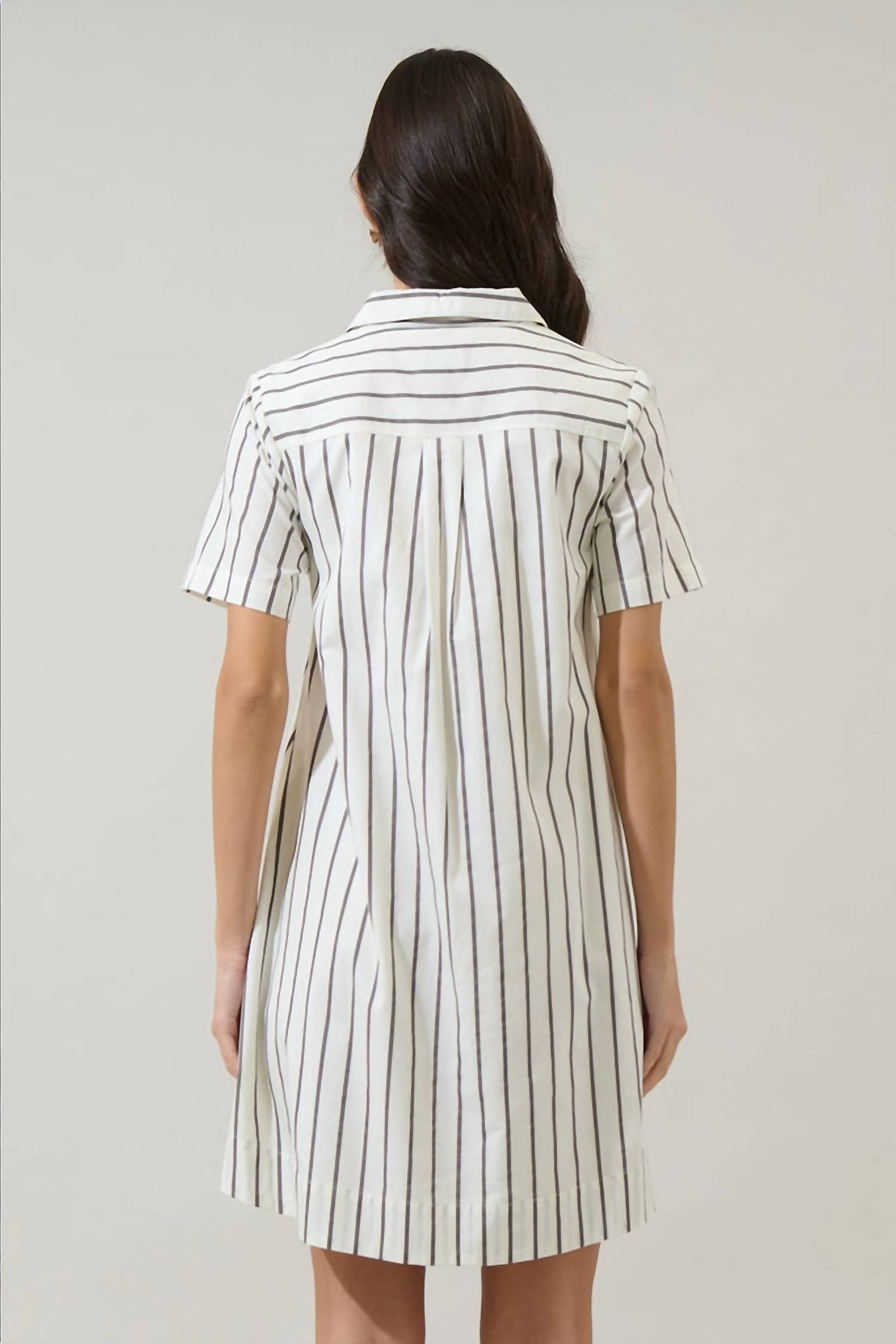 Sugarlips - Striped Collared Mini Dress