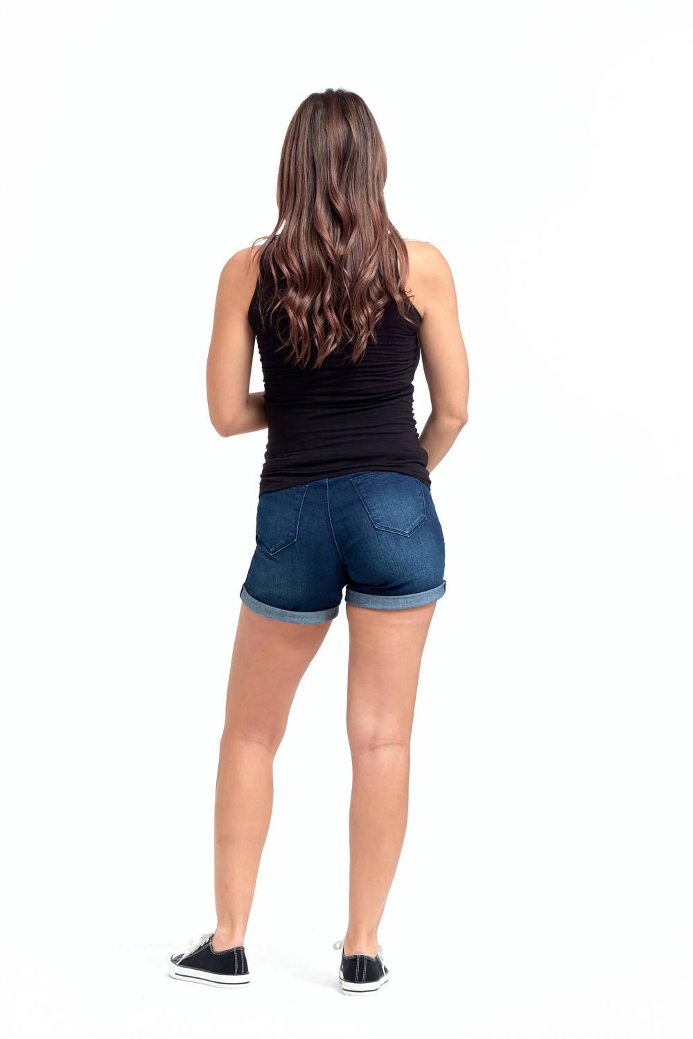 1822 Denim - Roll Cuff Jean Shorts With Bellyband - Maternity
