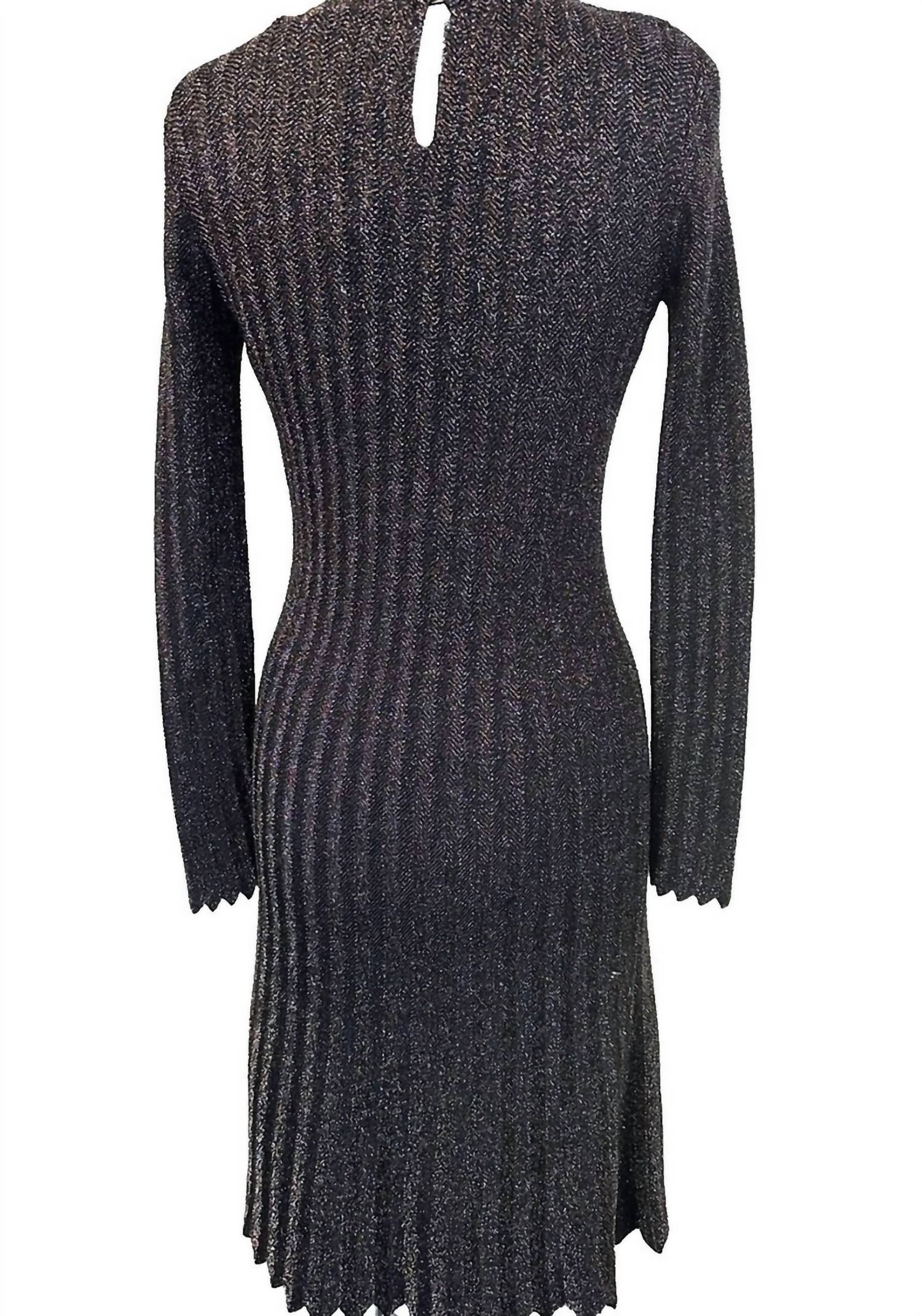 Elie Tahari - Metallic Knit Midi Dress