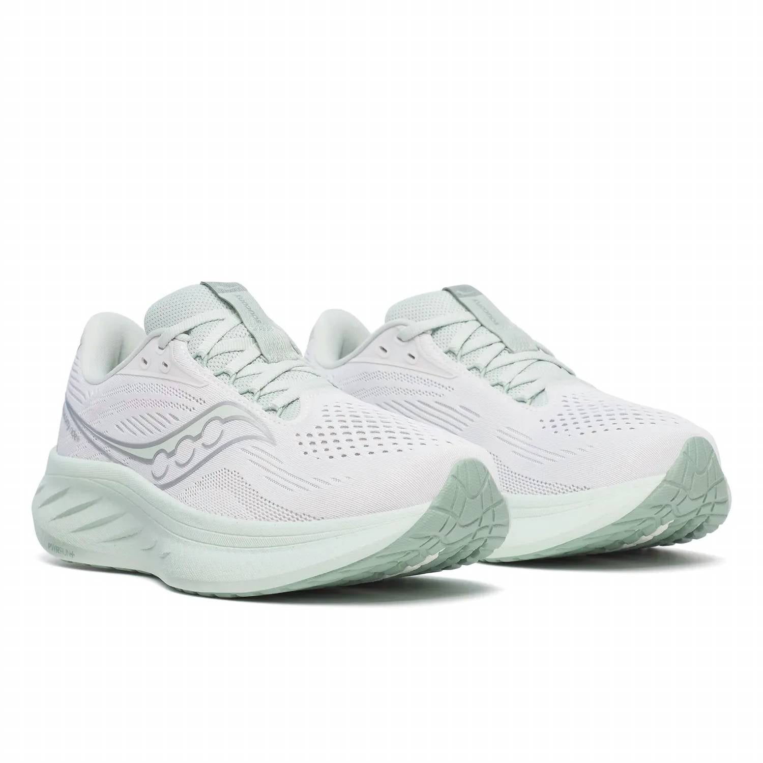 SAUCONY Women's Ride 18 Running Shoes in fog mist 3 - women's shoe - detail view