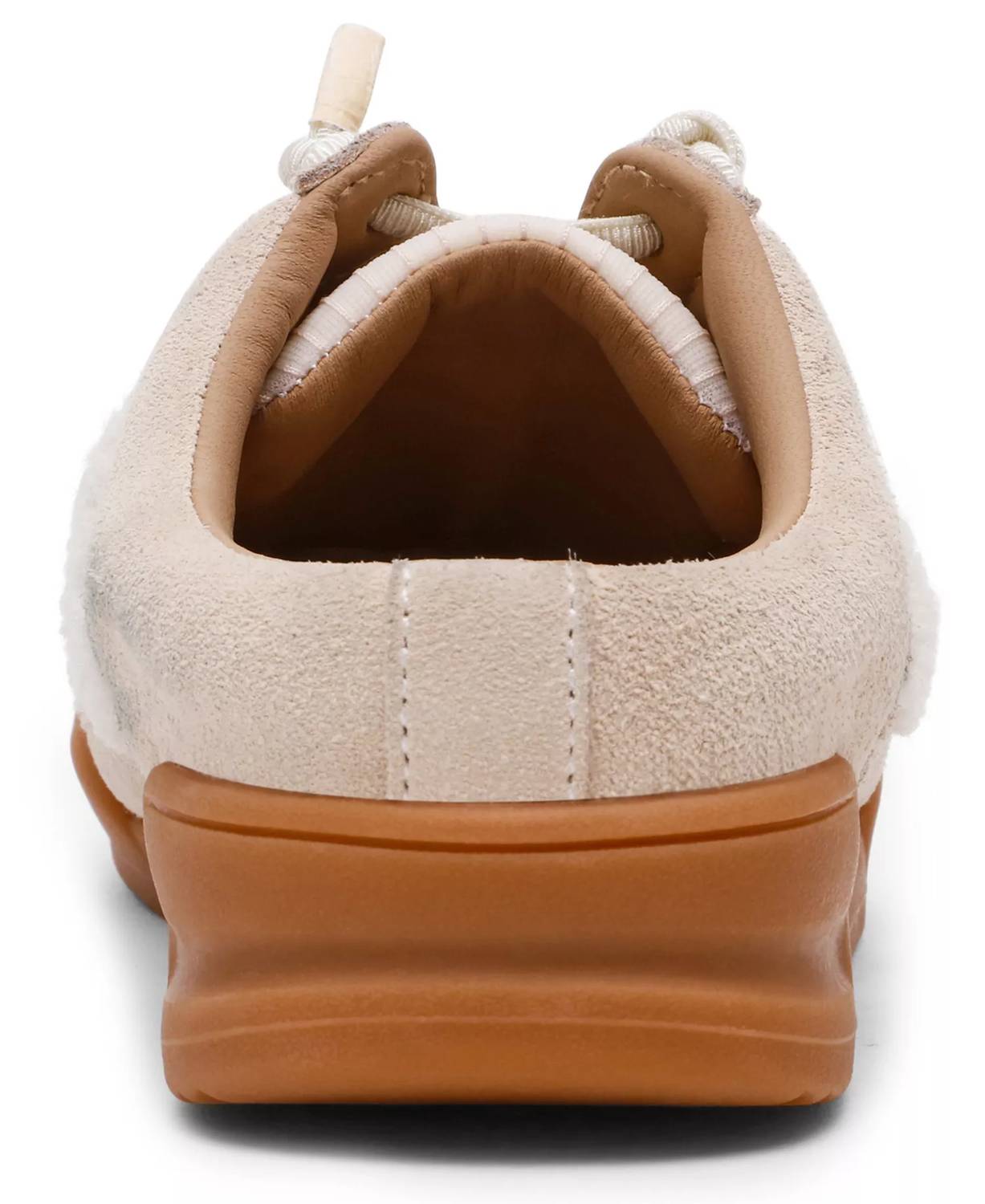 STEVE MADDEN Women's Vandy Fuzzy Backless Mule Sneakers in bone - women's shoe - detail view