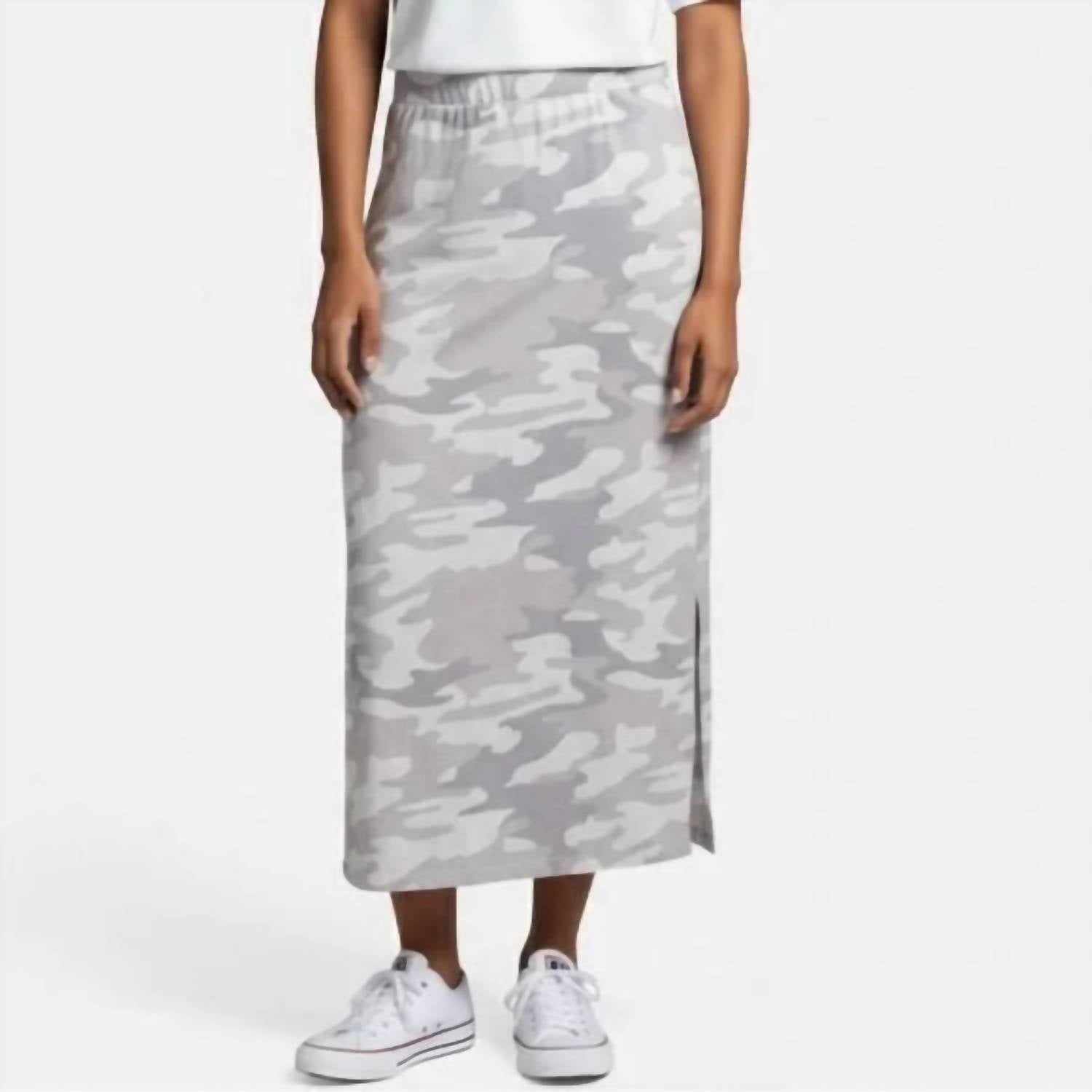 Z Supply Ava Skirt in white grey camo - women's skirt