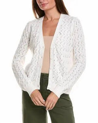 Minnie Rose - Pointelle Cotton Cashmere Cardigan