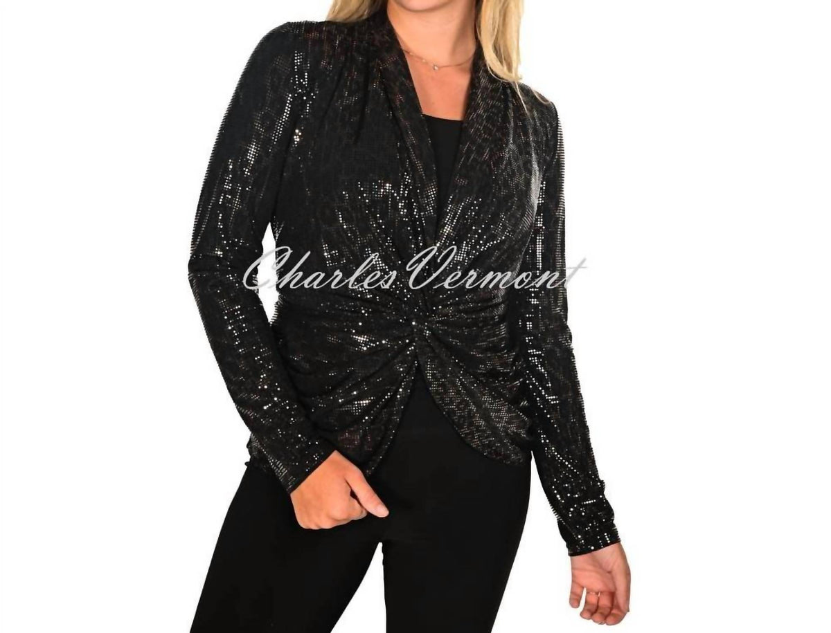 Frank Lyman - Shimmer Leopard Wrap Front Top