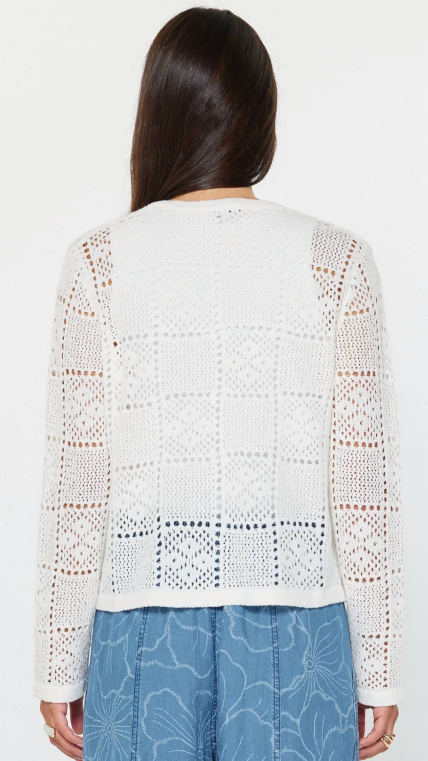 Current Air - Crochet Knit Open Sweater Cardigan