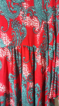Honeyme - Paisley Print 3/4 Sleeve Blouse