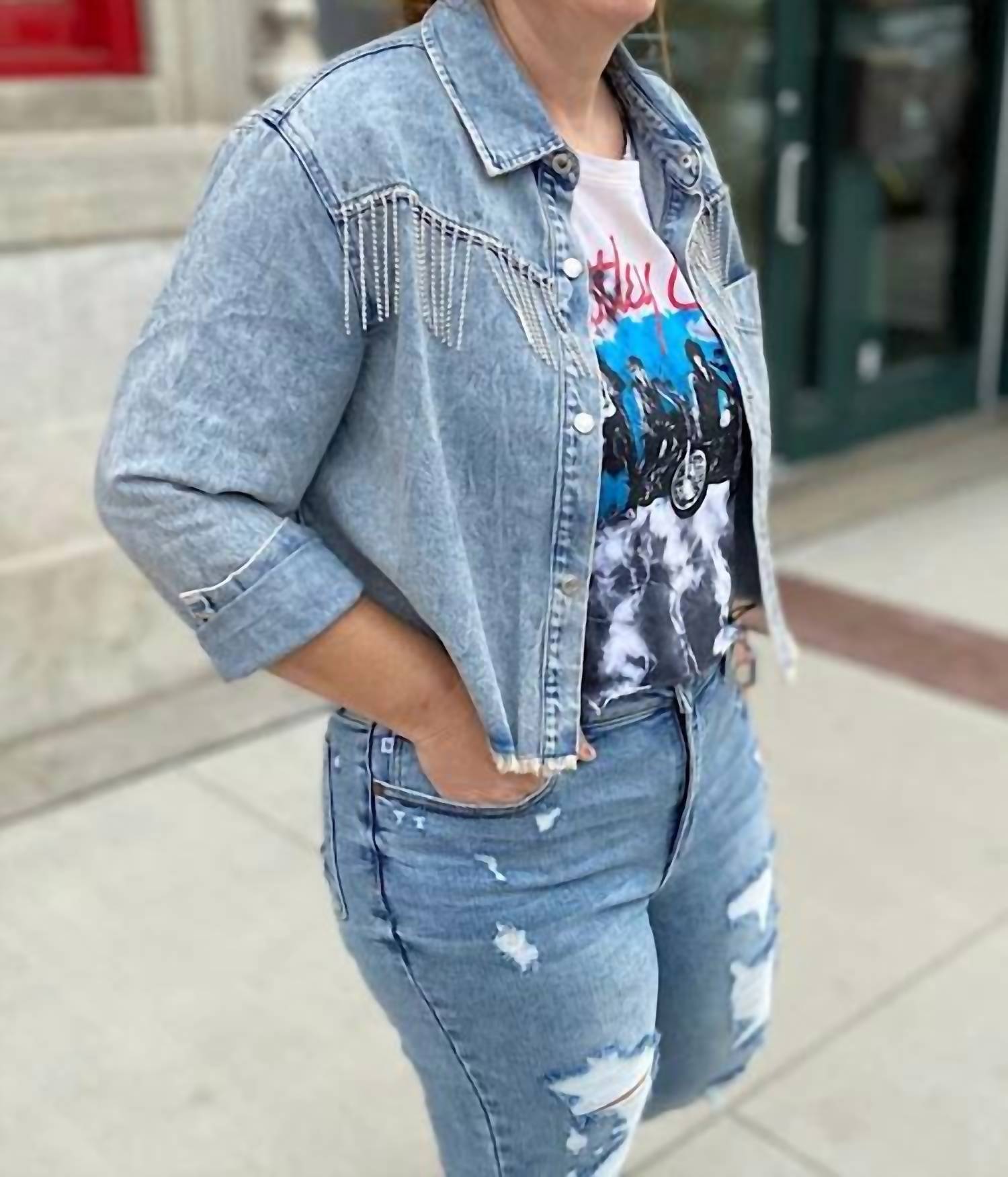 Geegee - Women's Cropped Denim Jacket