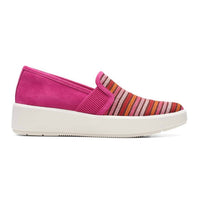 Clarks Women's Layton Petal Sneaker in fuchsia interest - women's sneaker - detail view