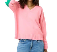 KERRI ROSENTHAL Frenchy Cotton Sweater in carnation pink - women's sweater