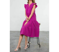 Thml - Ruffle Sleeve Tiered Midi Dress