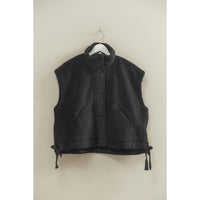Hyfve - Women's Cozy Sherpa Vest Jacket with Tie-Up Side Details