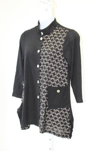 Aris A. - Women's Mandarin Knit Jacket - PLUS