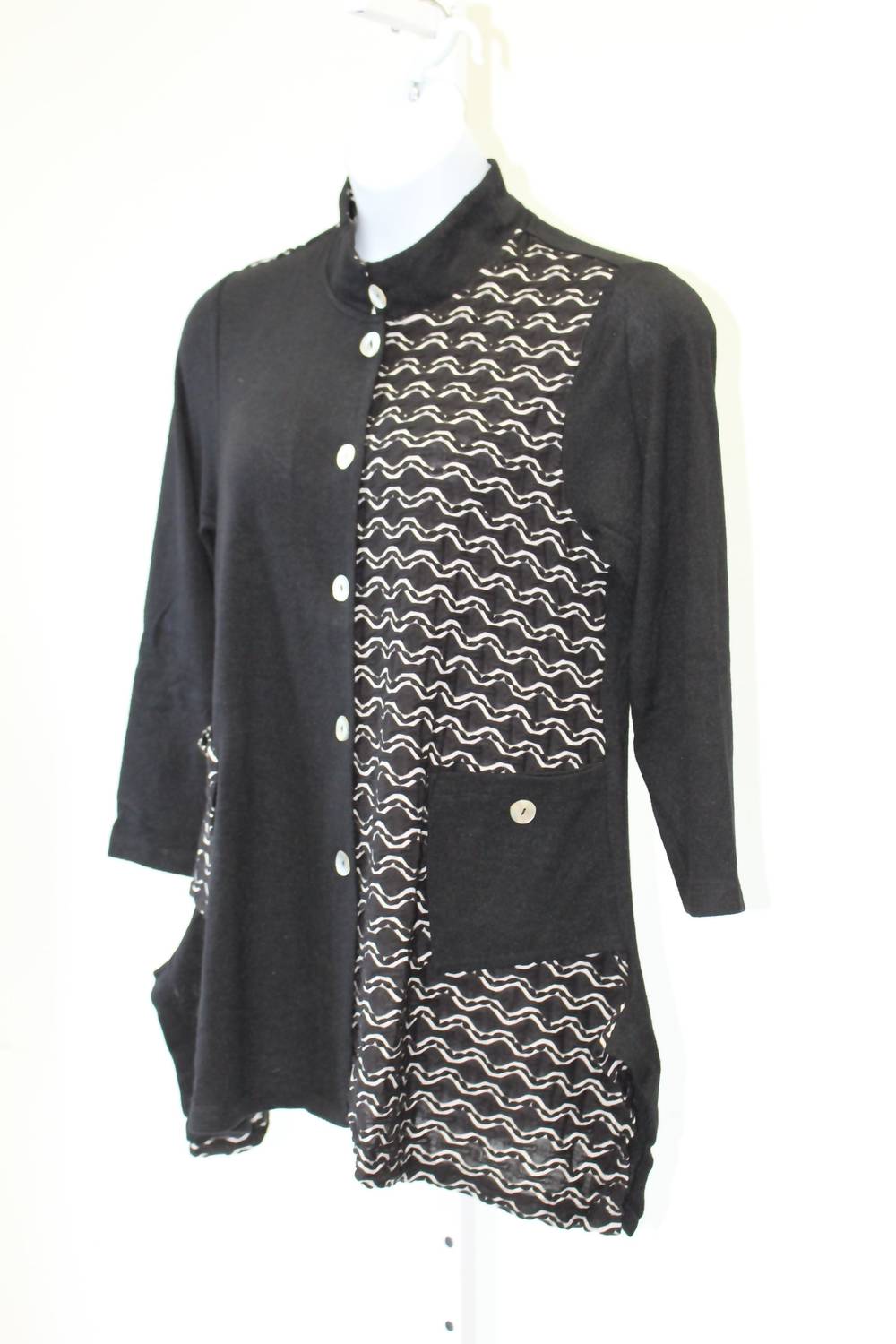 Aris A. - Women's Mandarin Knit Jacket - PLUS