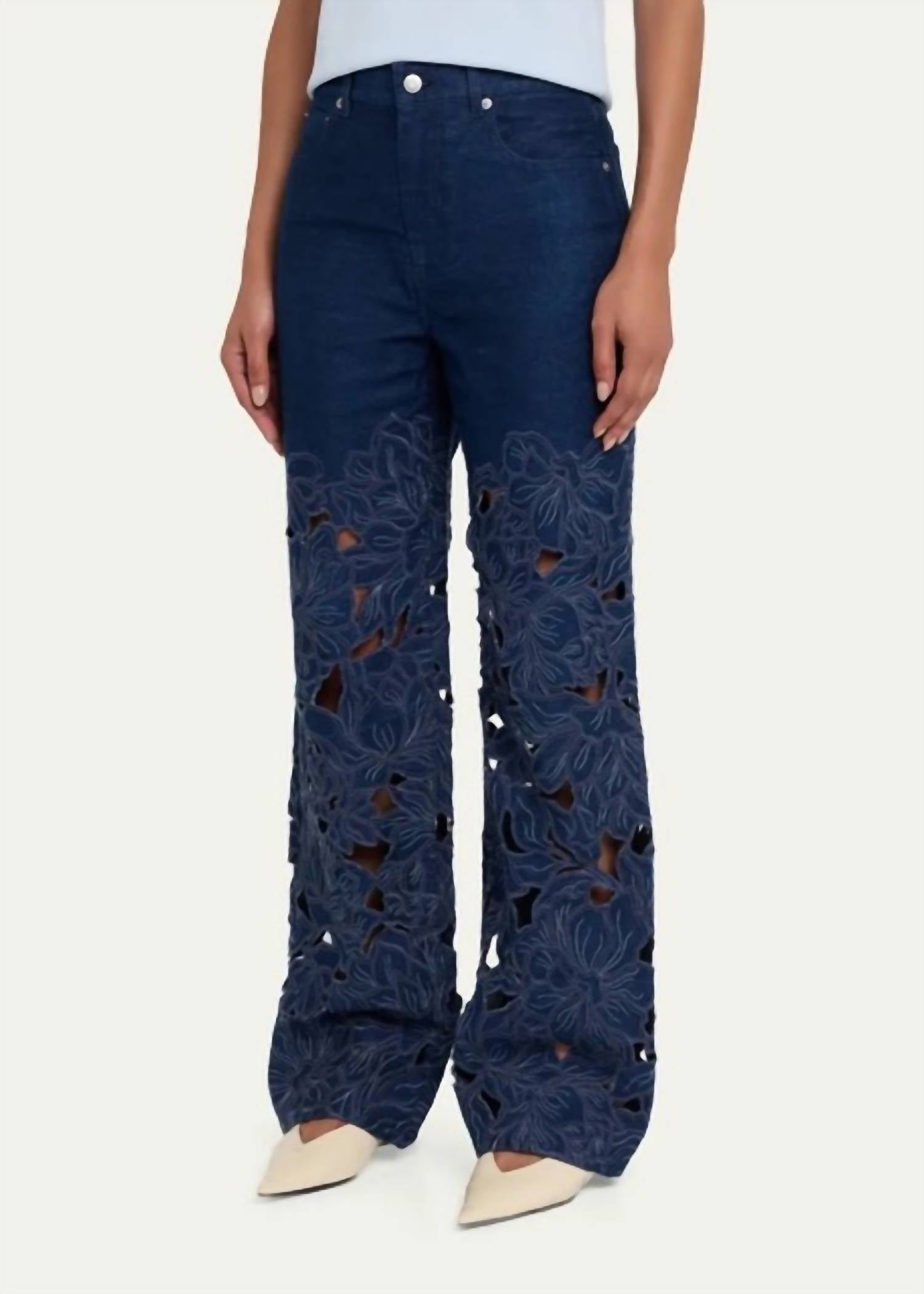 Simkhai - Betty Embroidered Straight Leg Jeans