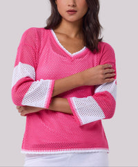 Angel Apparel - Crochet V-neck Top