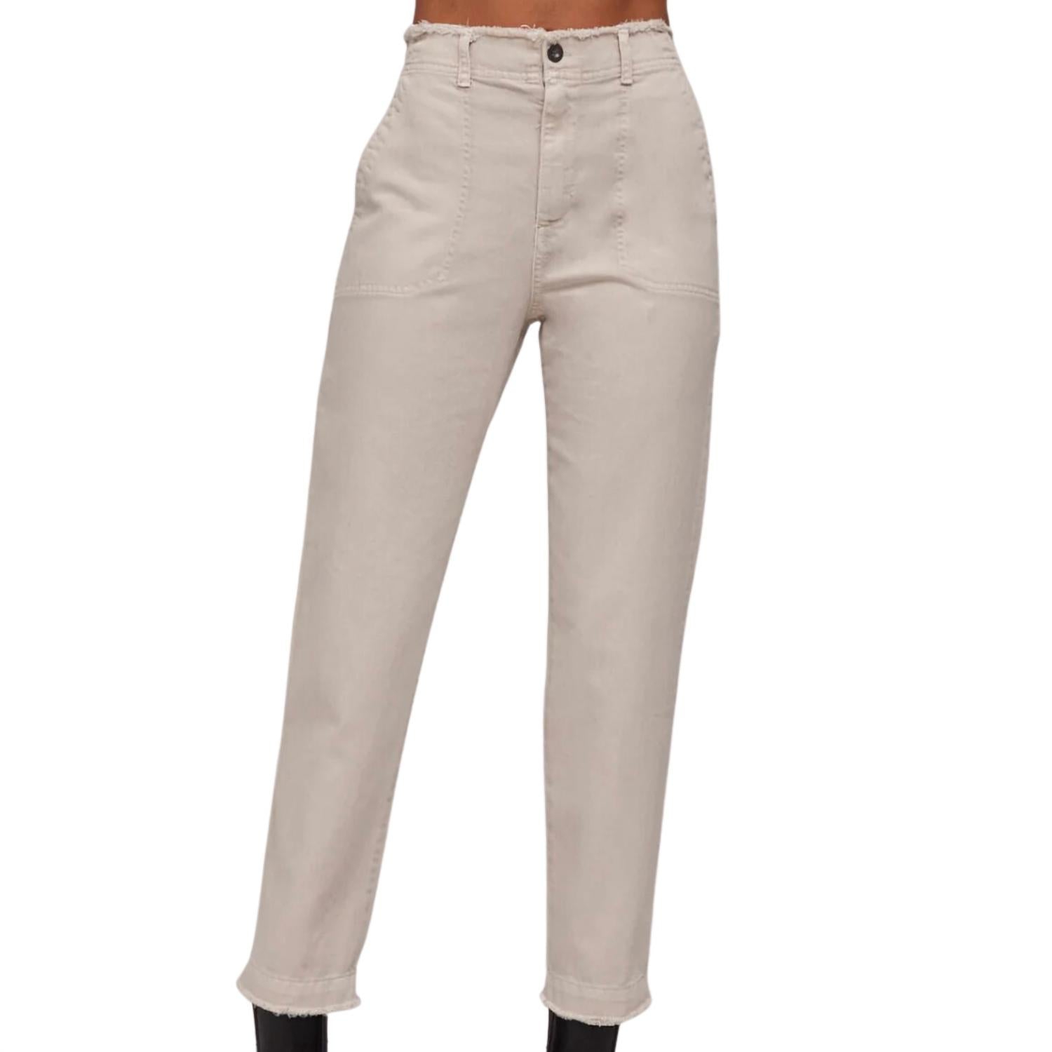 Bella Dahl Women's Dakota Frayed Ankle Trouser in sand - women's pants