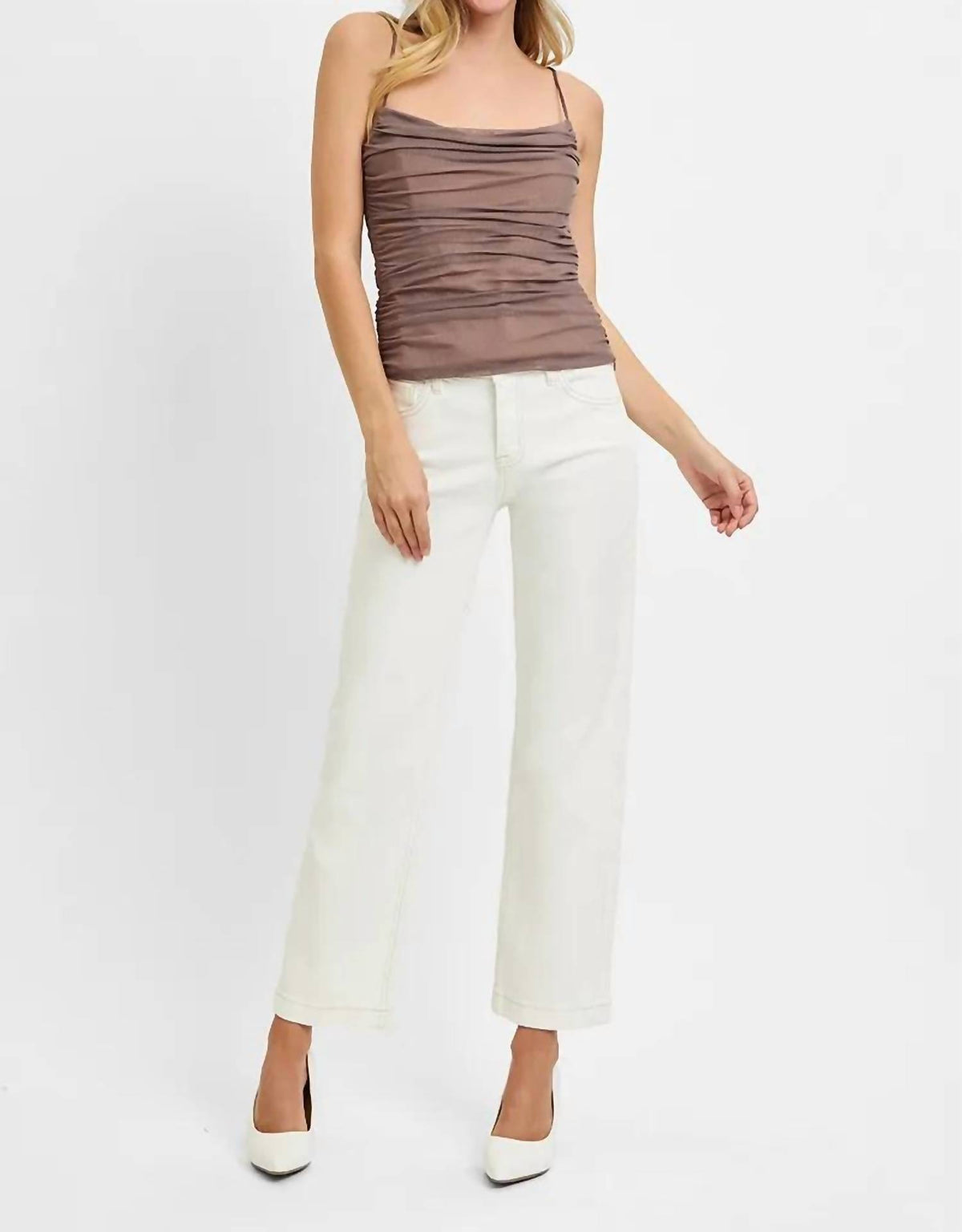Risen - Tummy Control Mid Rise Ankle Straight Pants