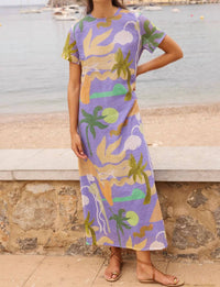 Oliphant - Short Sleeve Shift Maxi Dress