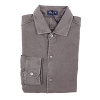 Drumohr - Men's Long Sleeve Jersey Cotton Polo Shirt