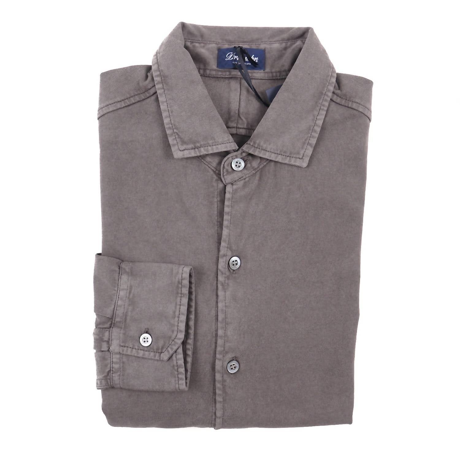 Drumohr - Men's Long Sleeve Jersey Cotton Polo Shirt