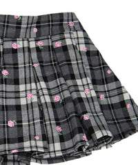 Flowers By Zoe - Girls Geena Plaid Skirt With Roses