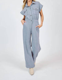 Sadie & Sage - Align Faux Suede Utility Jumpsuit