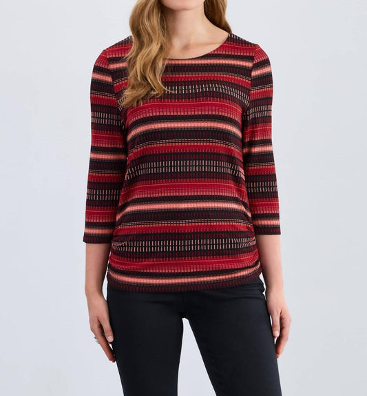 Fdj - 3/4 Sleeve Ruched Top