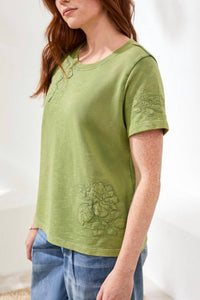 Tribal - Crew Neck Embroidery Applique T-shirt