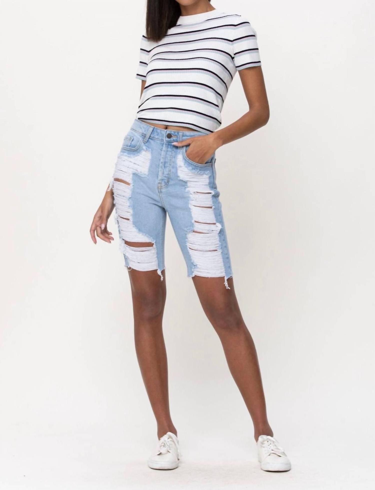 Cello - Distress Bermuda Shorts