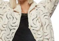 Pol - Casi Long Sleeve Crochet Knit Chenille Jacket