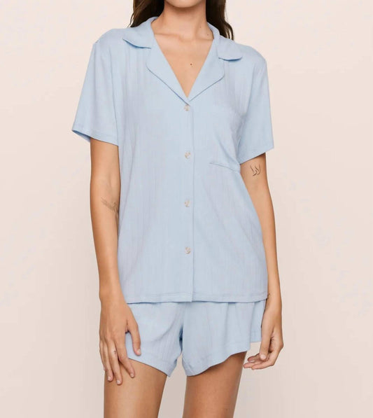 Eberjey - Gisele Rib Boyfriend Relaxed Short Pj Set
