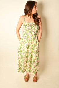 Thml - Thin Strap Floral Pattern Midi Dress