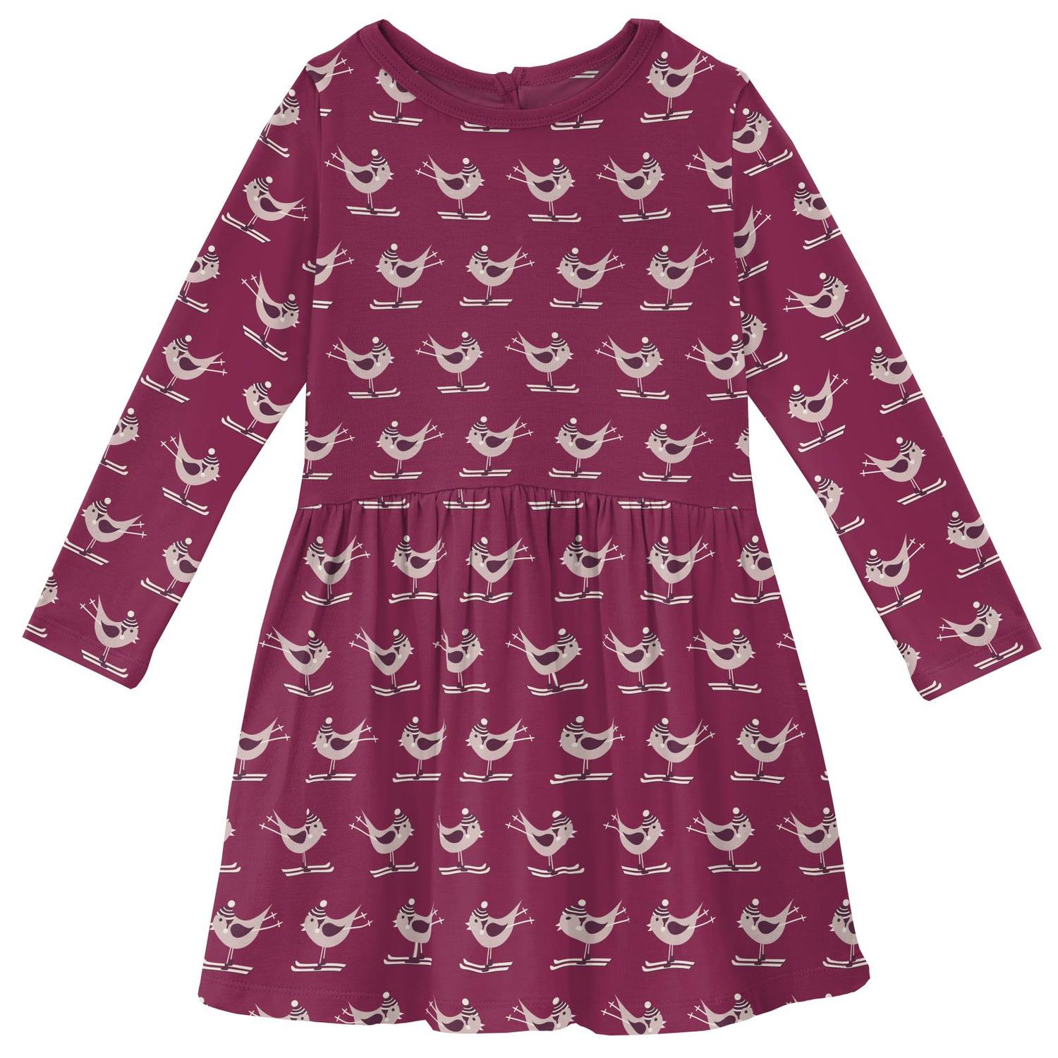 Kickee - Girls' Bamboo Print Long Sleeve Twirl Dress