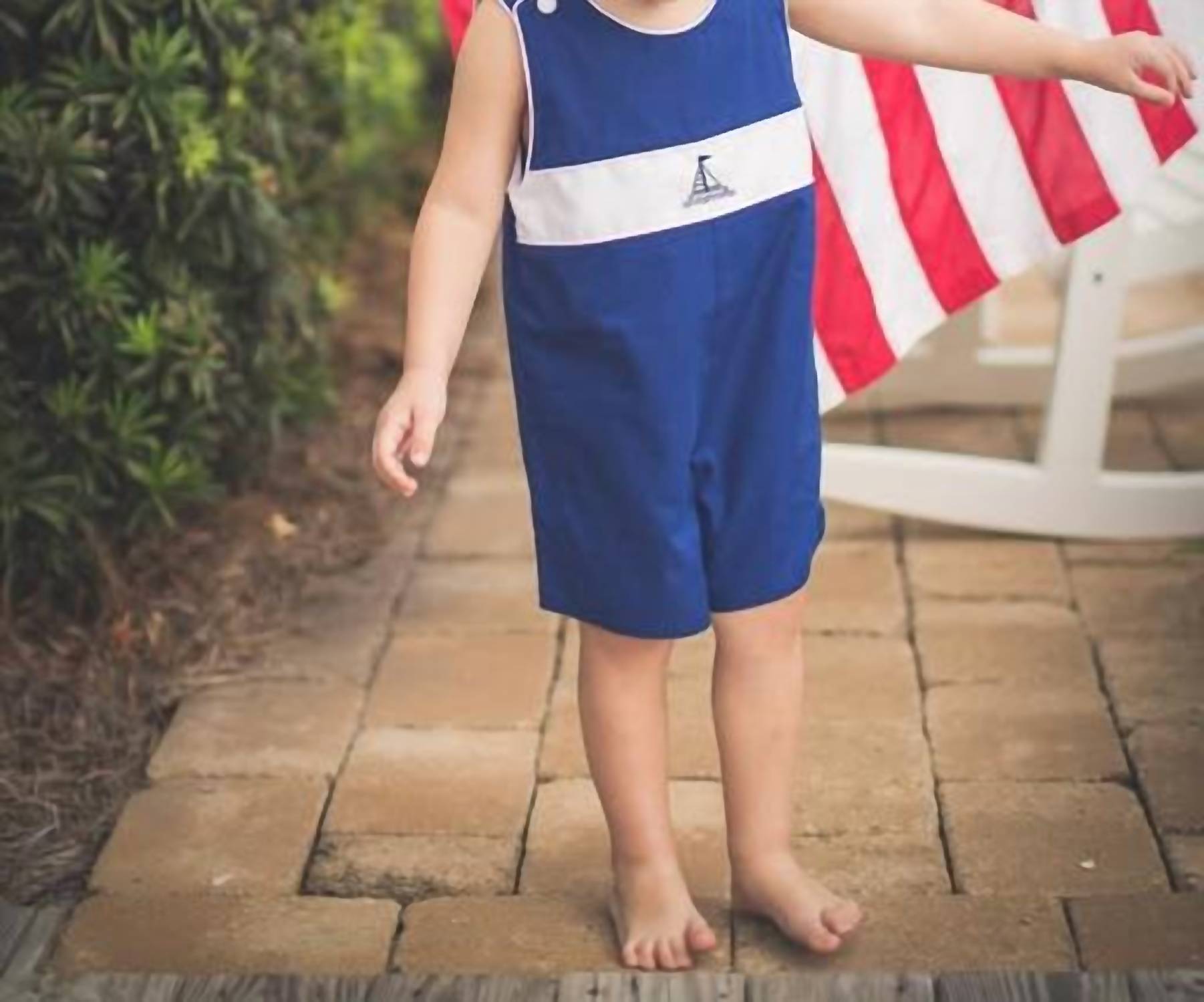 The Proper Peony - Boy's Jon Jon Bailey Sailboat Romper
