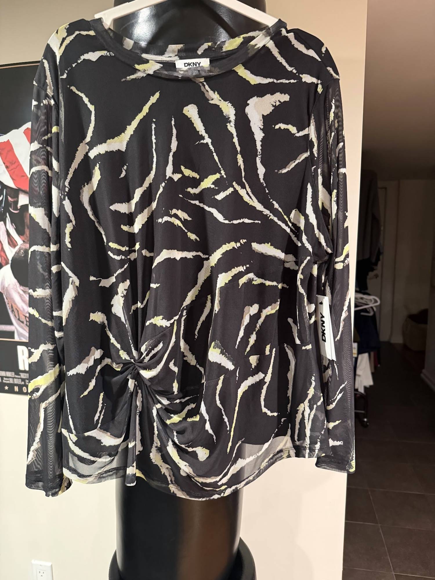 Dkny - Women's Mesh Long Sleeve Top